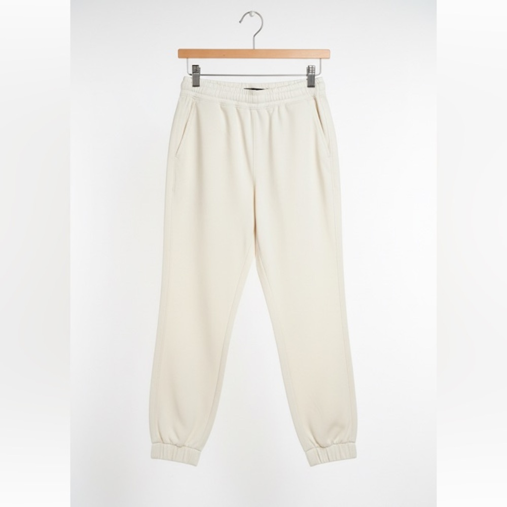 INC International Concepts Cream Faux Leather Jogger Style Pants